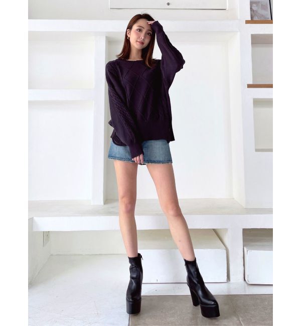 GYDA「クラッシュ LOOSE ニットトップス」|ニット・セーター|