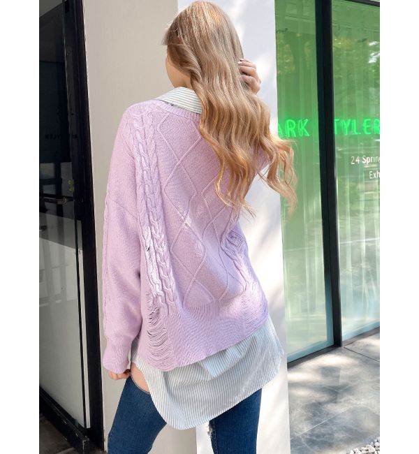 GYDA「クラッシュ LOOSE ニットトップス」|ニット・セーター|