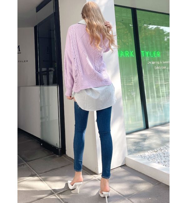 GYDA「クラッシュ LOOSE ニットトップス」|ニット・セーター|