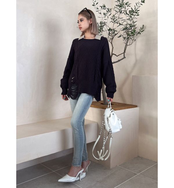 GYDA「クラッシュ LOOSE ニットトップス」|ニット・セーター|