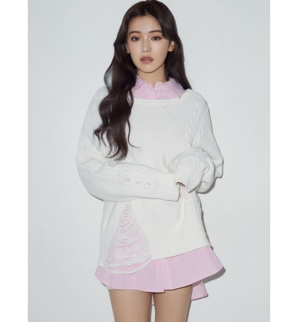 GYDA「クラッシュ LOOSE ニットトップス」|ニット・セーター|