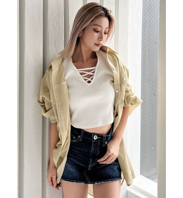 GYDA「ストライプオーバーシャツ」|シャツ・ブラウス|