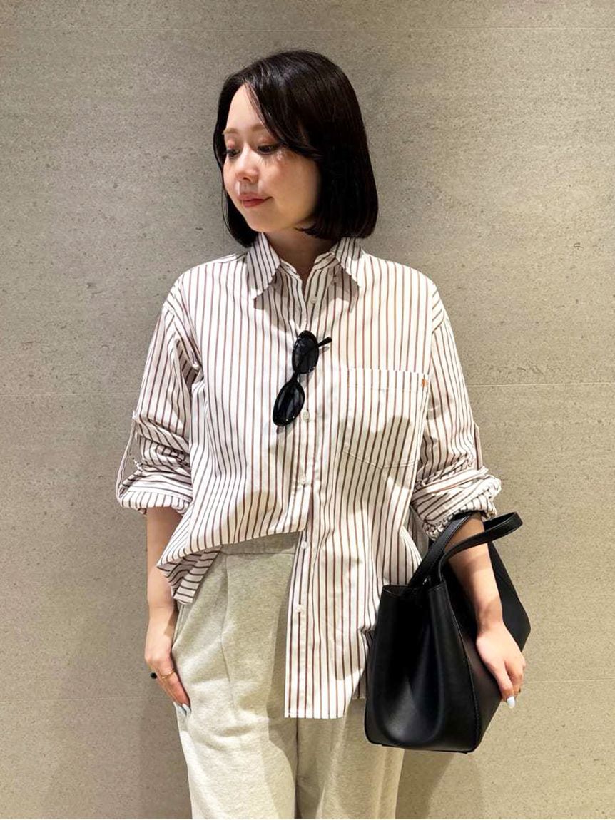 Mila Owen「タブスリーブ釦ダウン柄シャツ」|シャツ・ブラウス|ORG