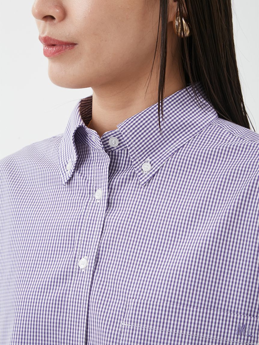 Mila Owen「タブスリーブ釦ダウン柄シャツ」|シャツ・ブラウス|