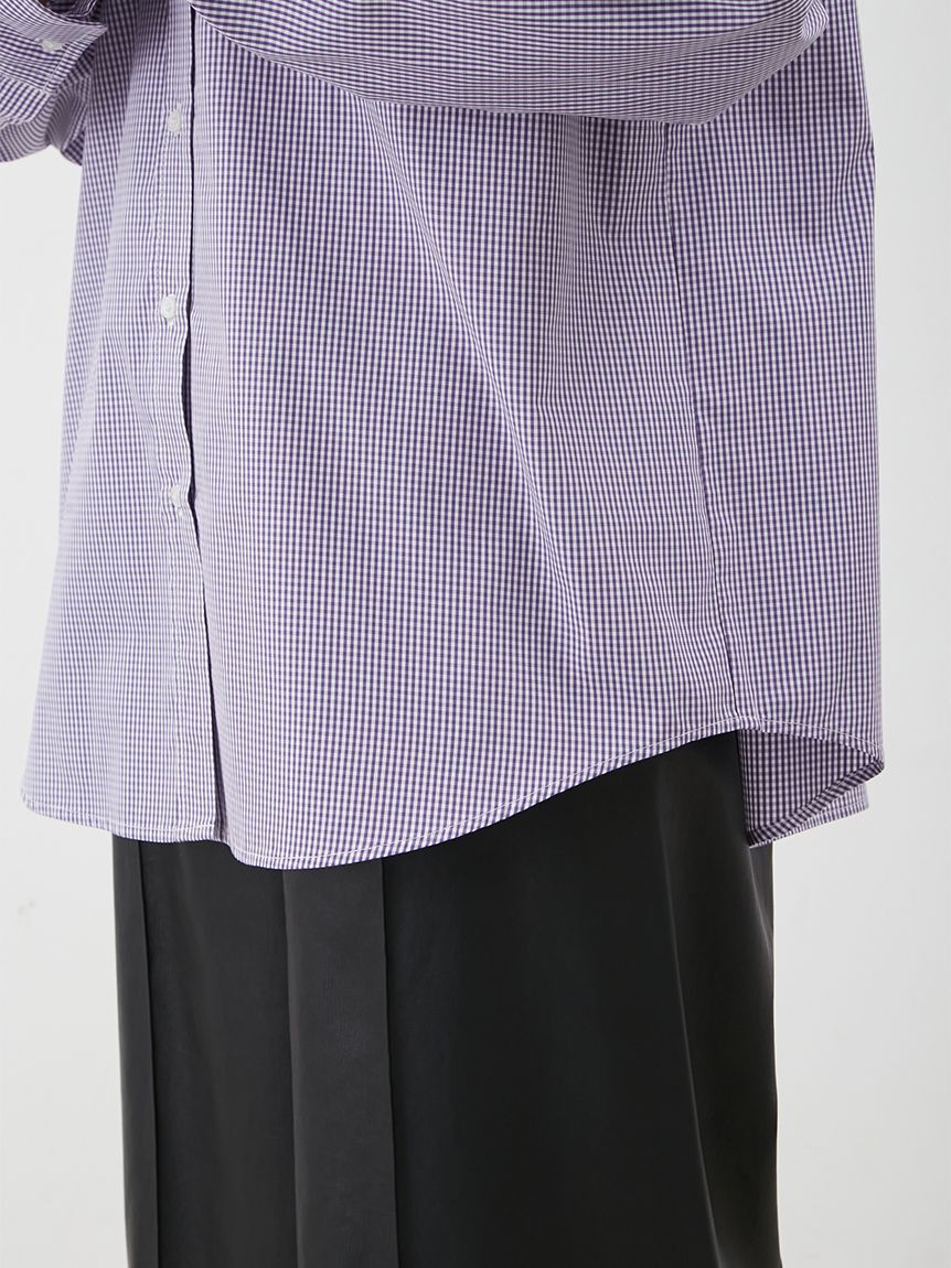 Mila Owen「タブスリーブ釦ダウン柄シャツ」|シャツ・ブラウス|