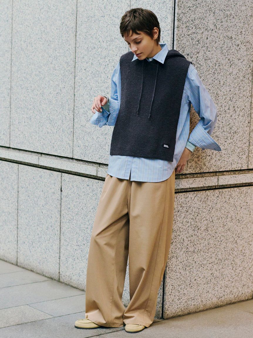 Mila Owen「タブスリーブ釦ダウン柄シャツ」|シャツ・ブラウス|