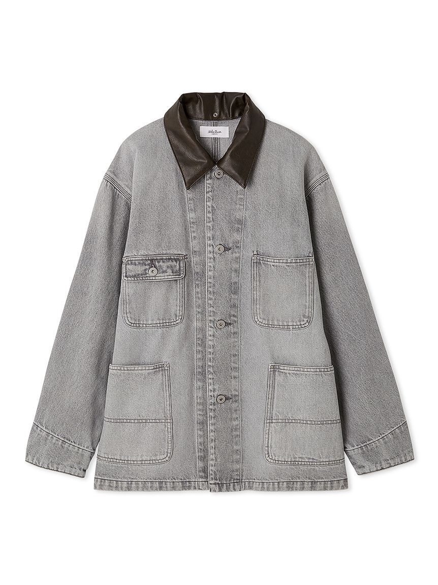 Mila Owen「ハーフ丈デニムカバーオール」|デニムジャケット|