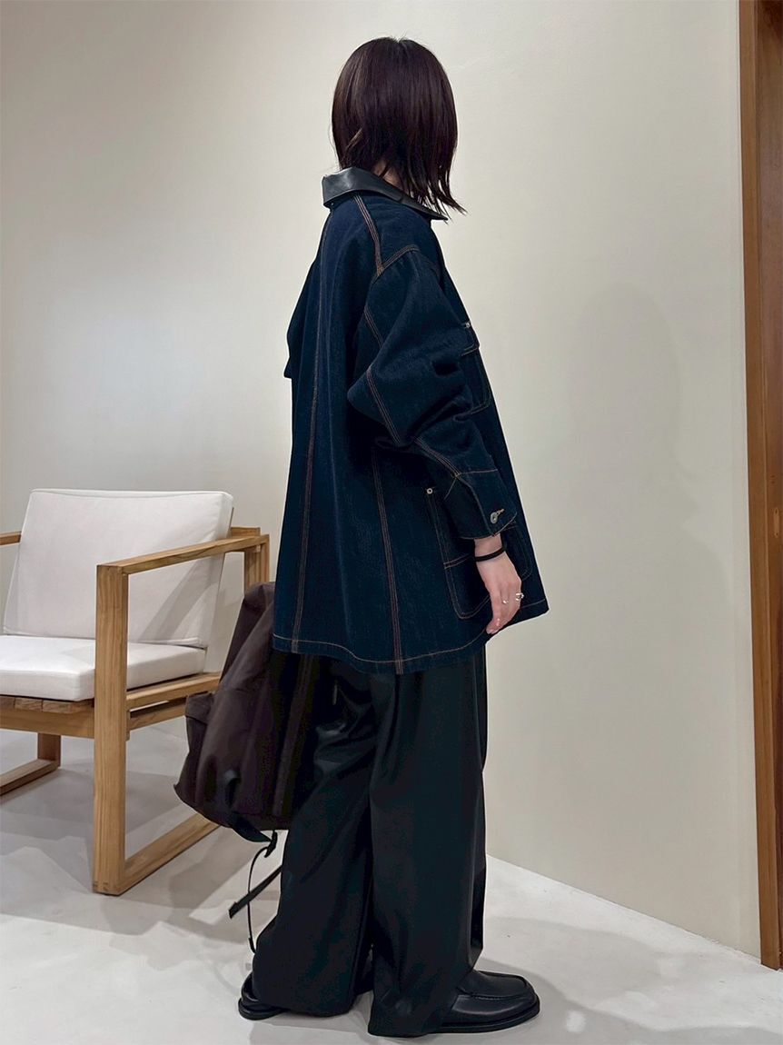 Mila Owen「ハーフ丈デニムカバーオール」|デニムジャケット|