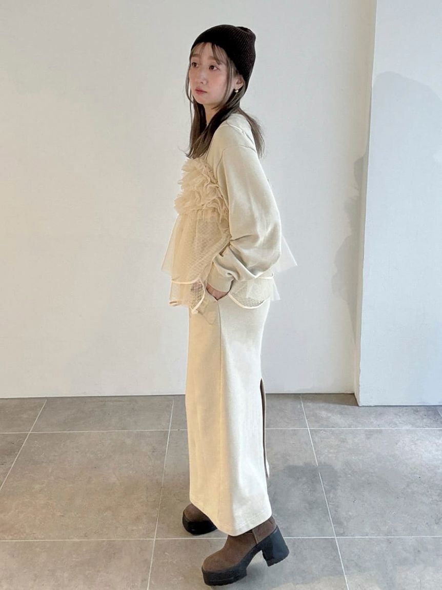 emmi atelier「ウールリブニットビーニー」|ニット帽|