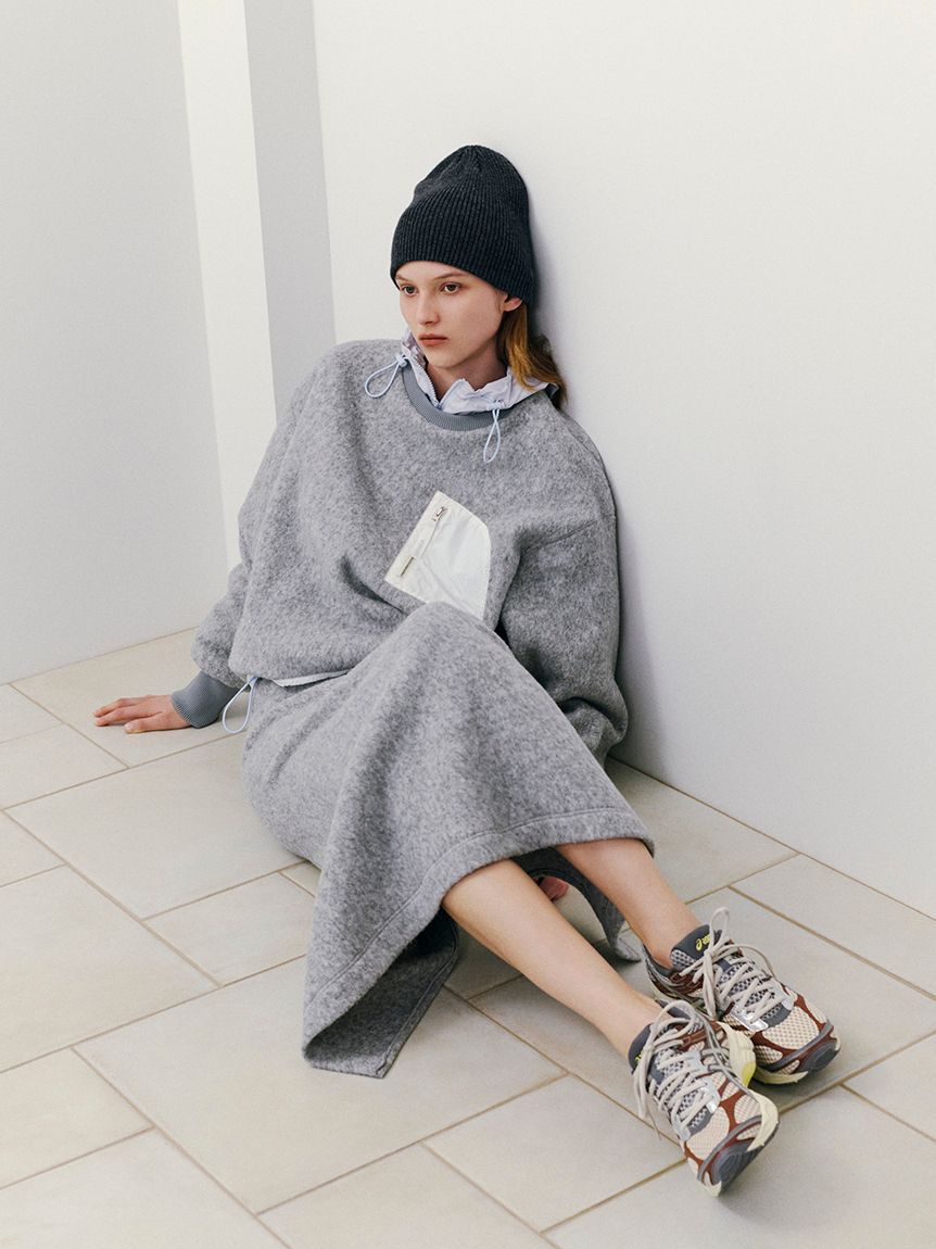 emmi atelier「ウールリブニットビーニー」|ニット帽|