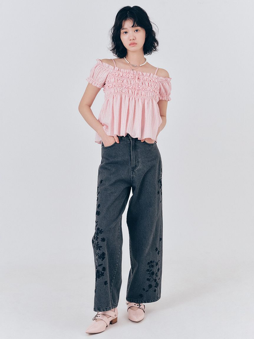 FURFUR「2WAYシャーリングブラウス」|シャツ・ブラウス|