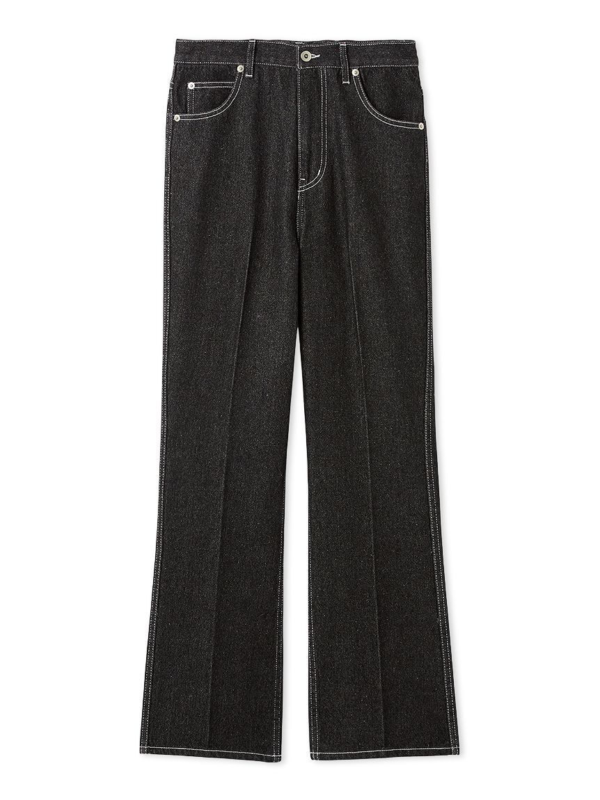 FURFUR「リボンステッチセミフレアデニムパンツ」|デニム|