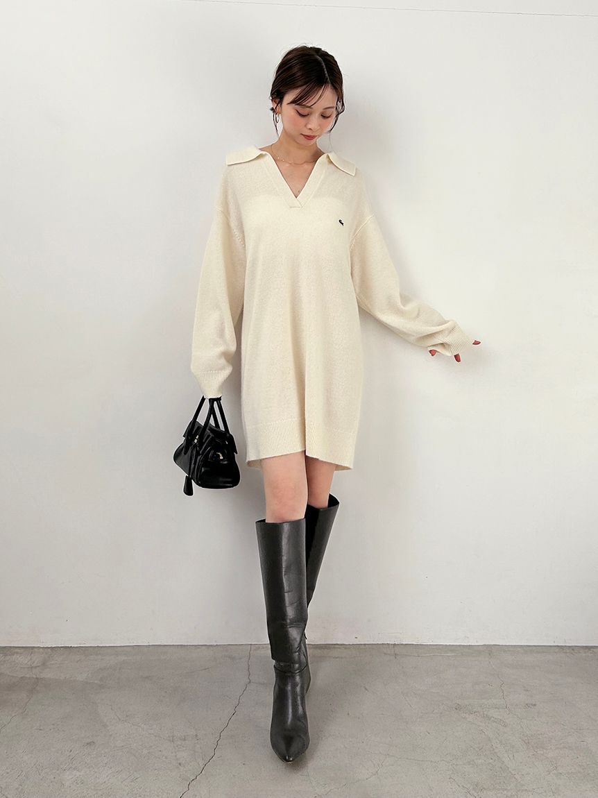 SNIDEL「LACOSTE/スキッパーニットワンピース」|ワンピース|