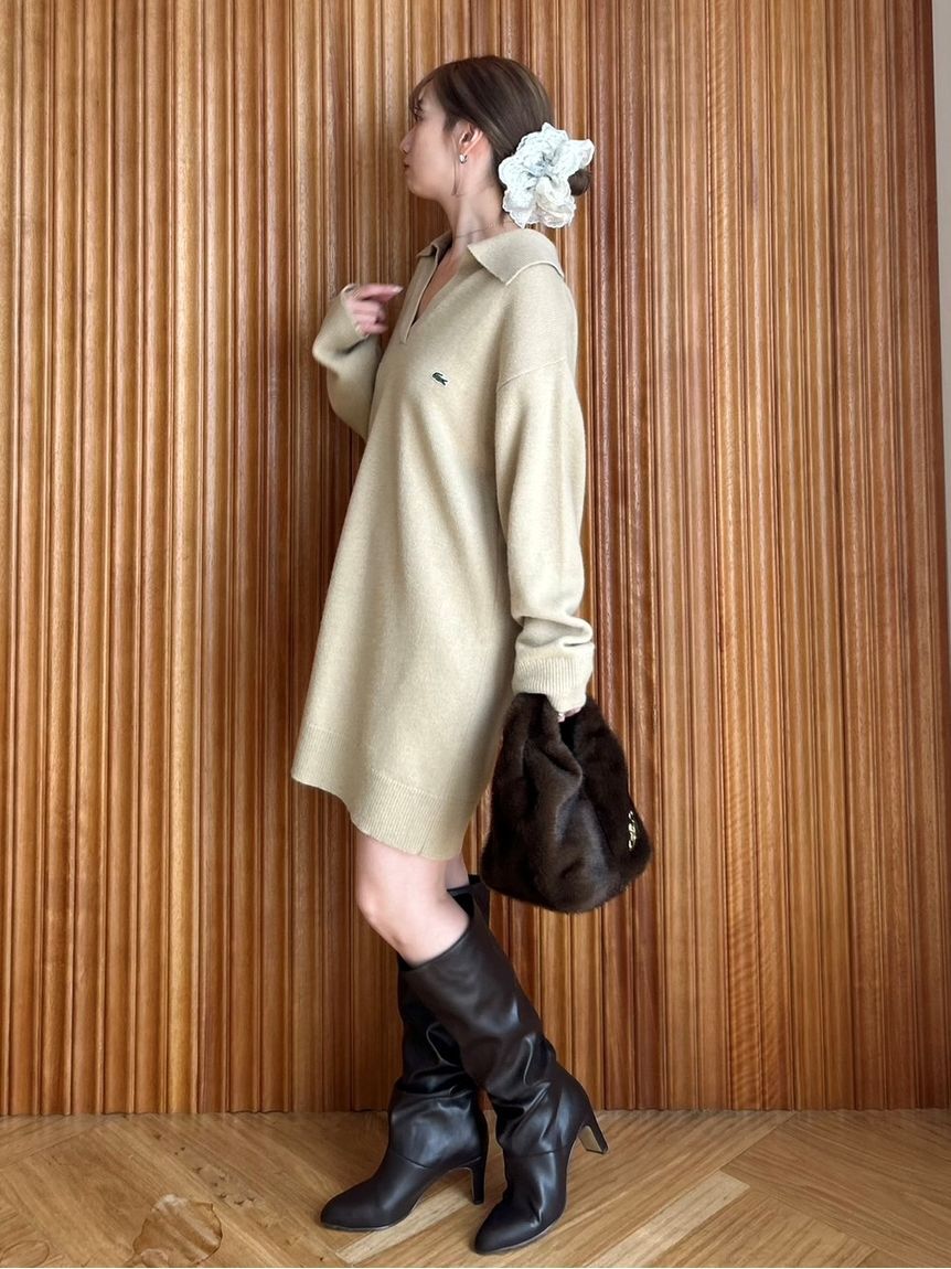 SNIDEL「LACOSTE/スキッパーニットワンピース」|ワンピース|