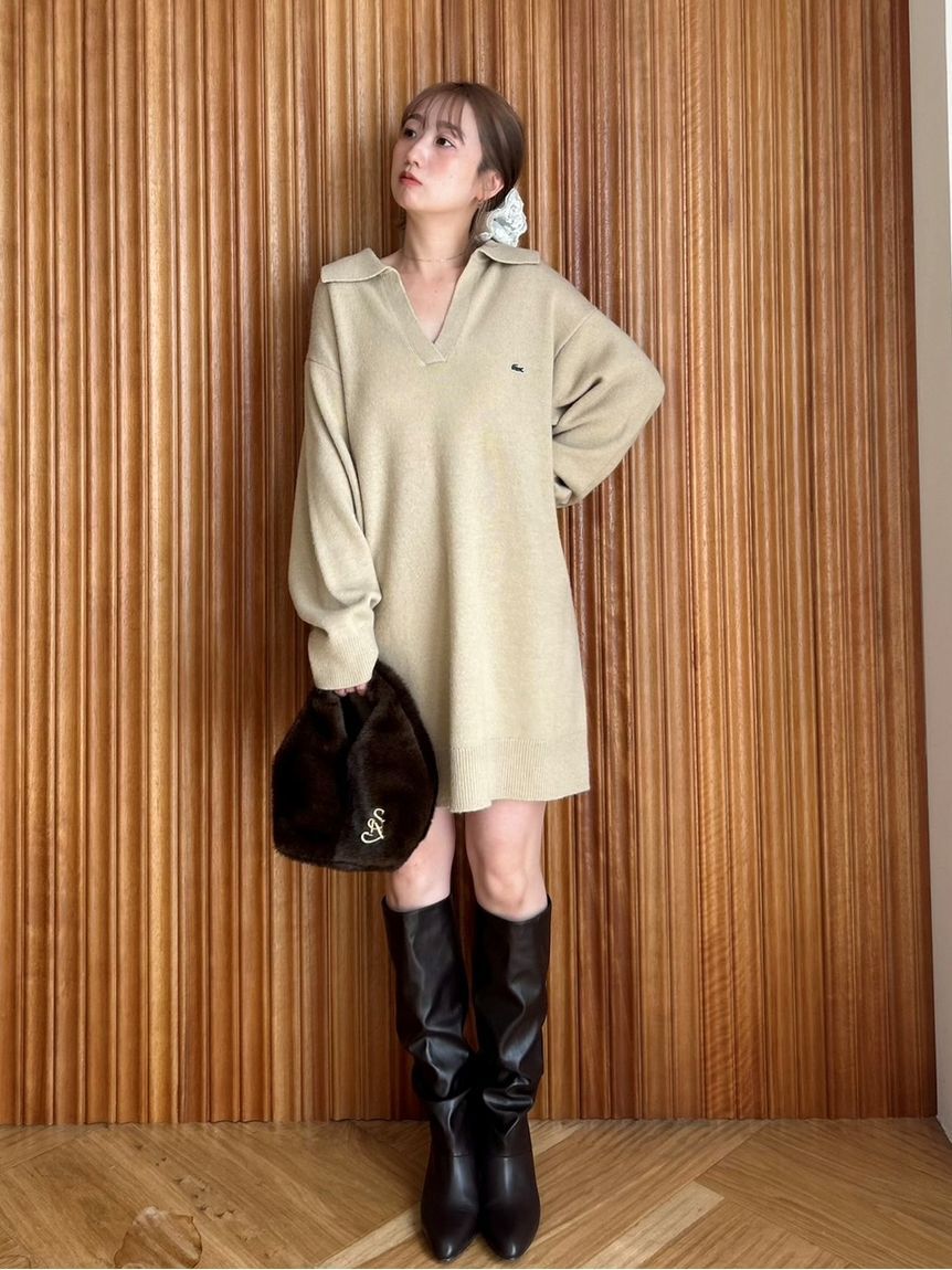 SNIDEL「LACOSTE/スキッパーニットワンピース」|ワンピース|