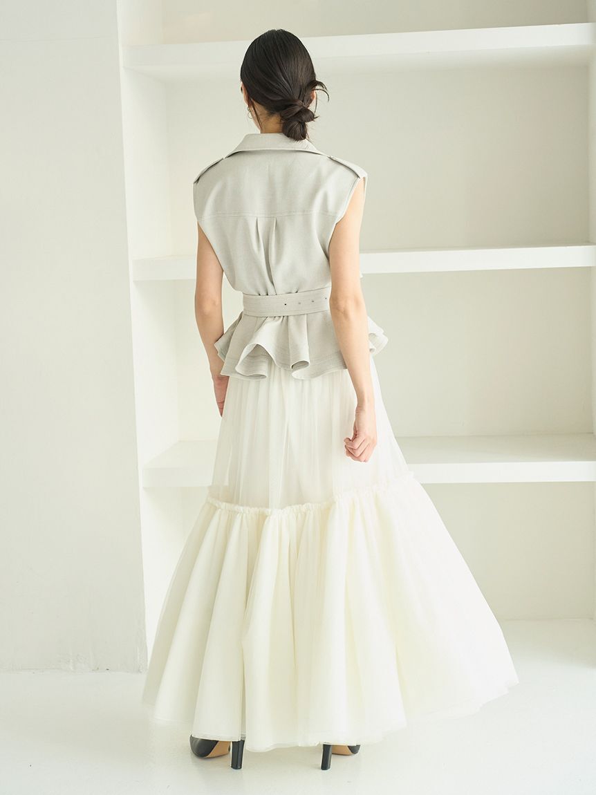 SNIDEL「トレンチチュールセットドレス」|ドレス|