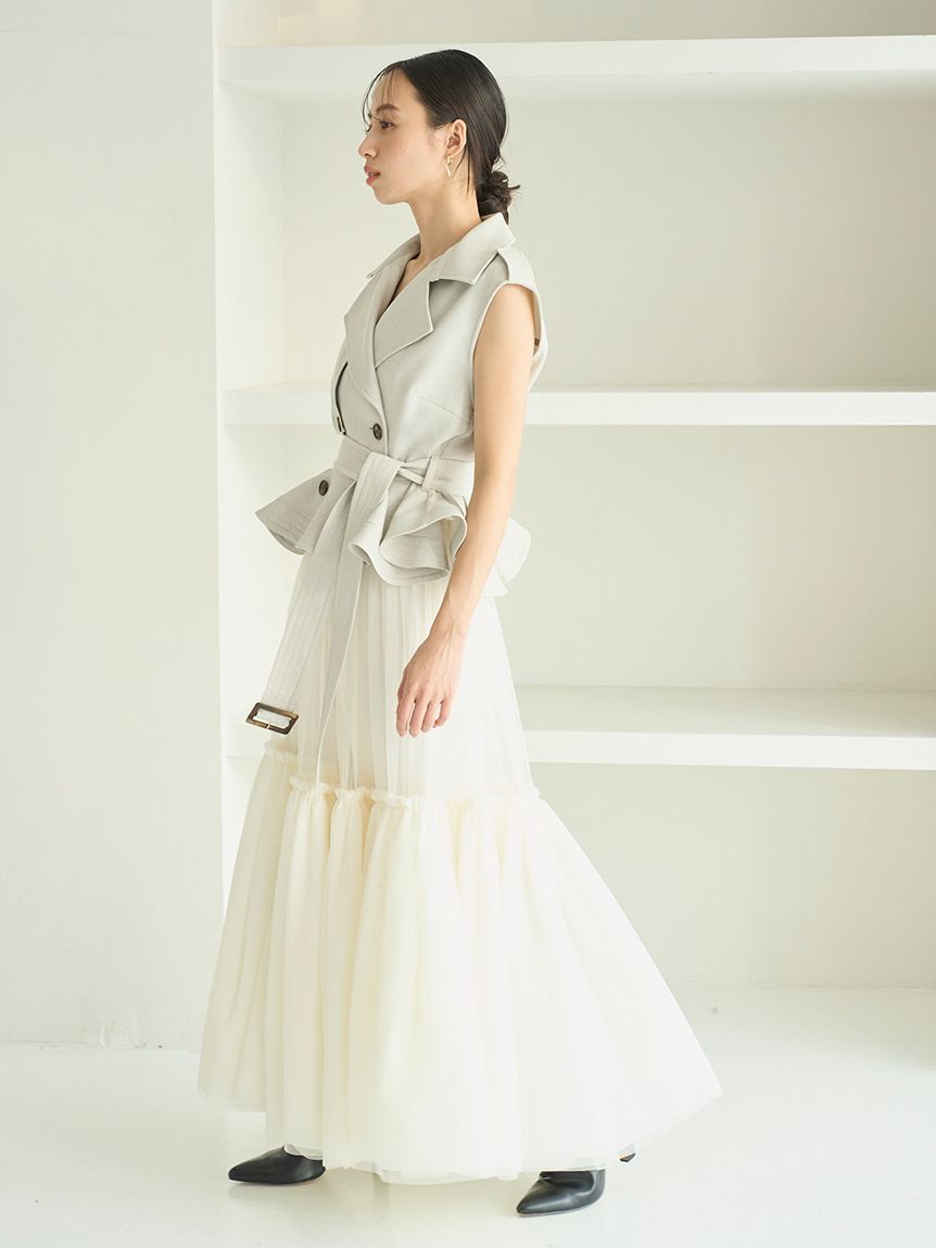 SNIDEL「トレンチチュールセットドレス」|ドレス|
