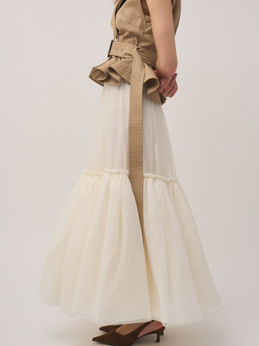 SNIDEL「トレンチチュールセットドレス」|ドレス|