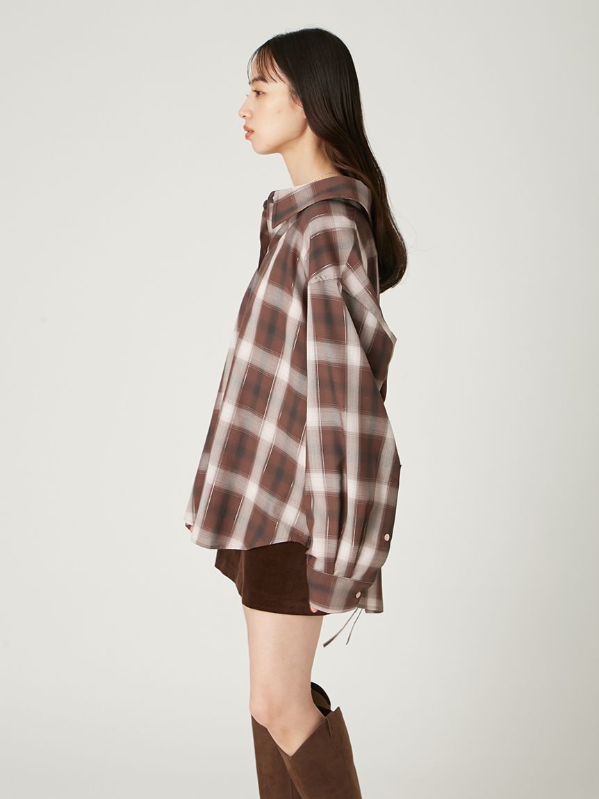 FRAY I.D「オンブレラメチェックアシメシャツ」|シャツ・ブラウス|