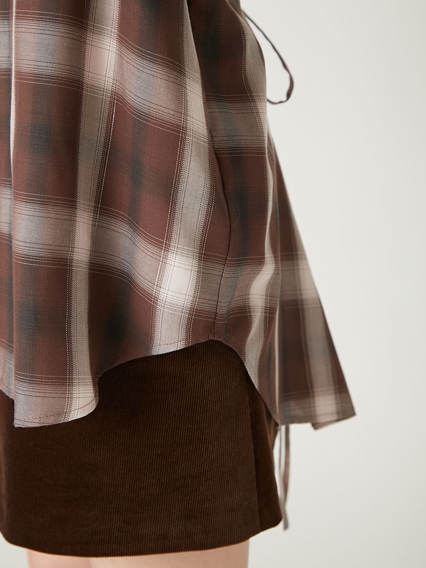 FRAY I.D「オンブレラメチェックアシメシャツ」|シャツ・ブラウス|