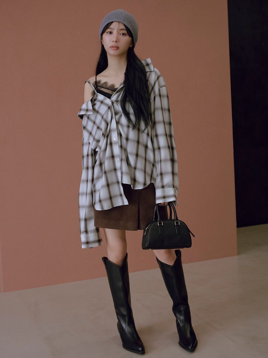 FRAY I.D「オンブレラメチェックアシメシャツ」|シャツ・ブラウス|