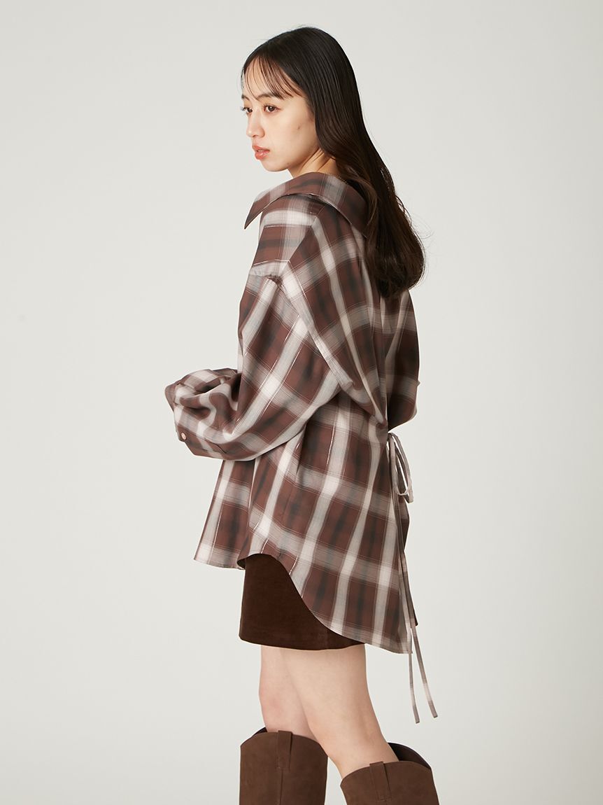 FRAY I.D「オンブレラメチェックアシメシャツ」|シャツ・ブラウス|