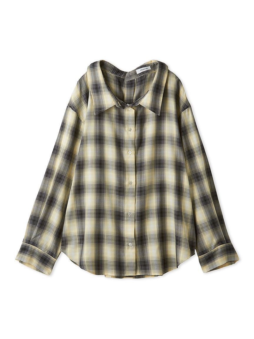 FRAY I.D「オンブレラメチェックアシメシャツ」|シャツ・ブラウス|