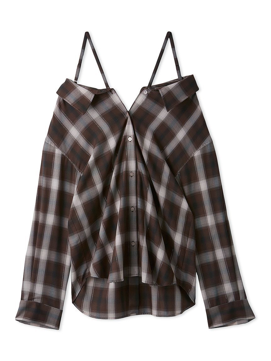 FRAY I.D「オンブレラメチェックアシメシャツ」|シャツ・ブラウス|