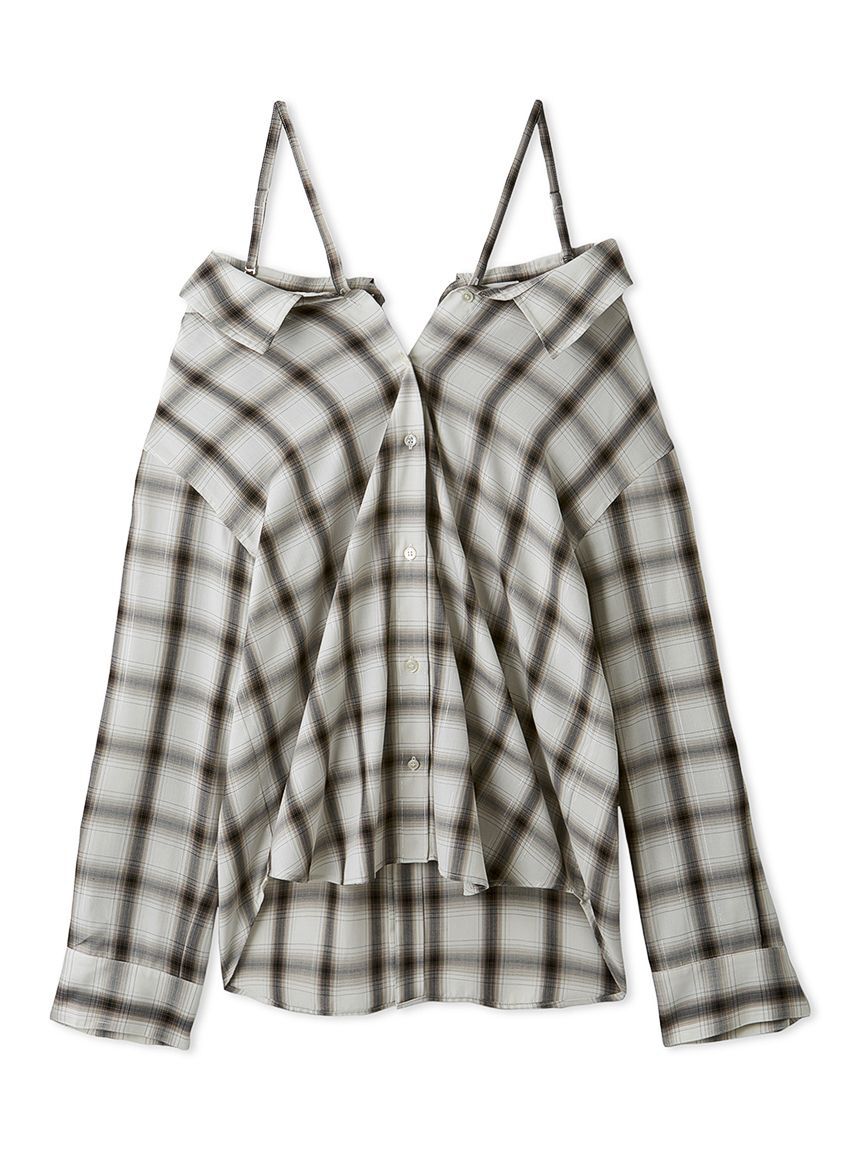 FRAY I.D「オンブレラメチェックアシメシャツ」|シャツ・ブラウス|