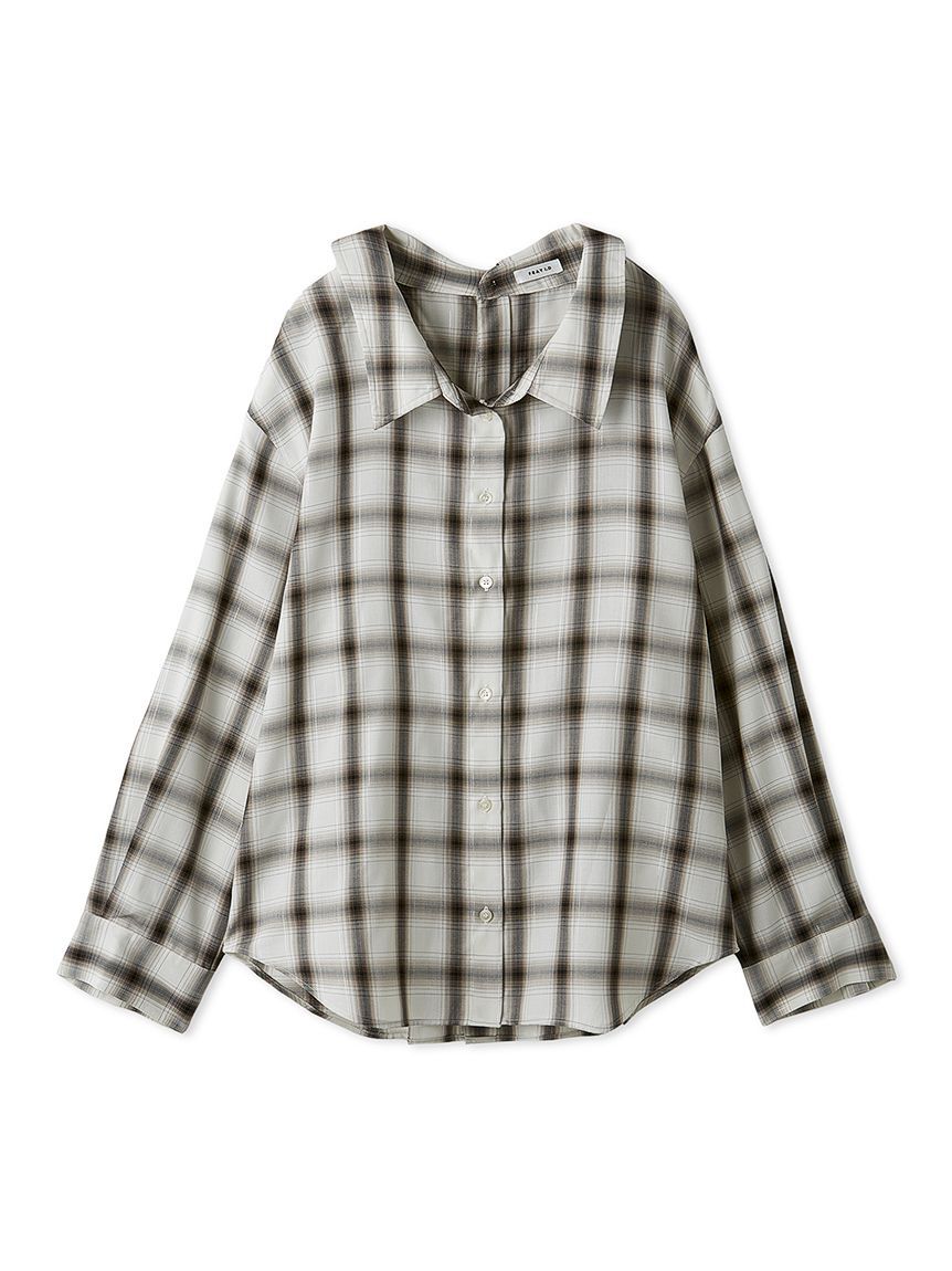 FRAY I.D「オンブレラメチェックアシメシャツ」|シャツ・ブラウス|