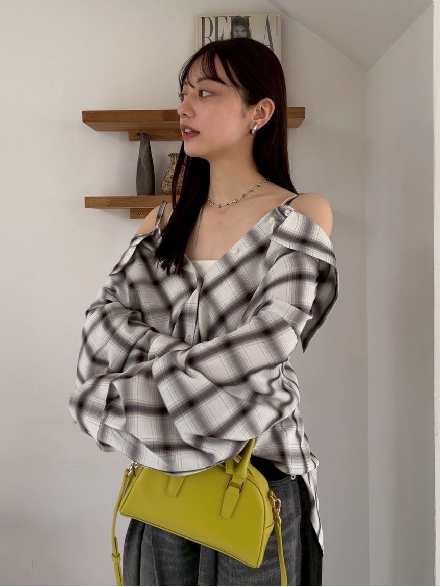 FRAY I.D「オンブレラメチェックアシメシャツ」|シャツ・ブラウス|