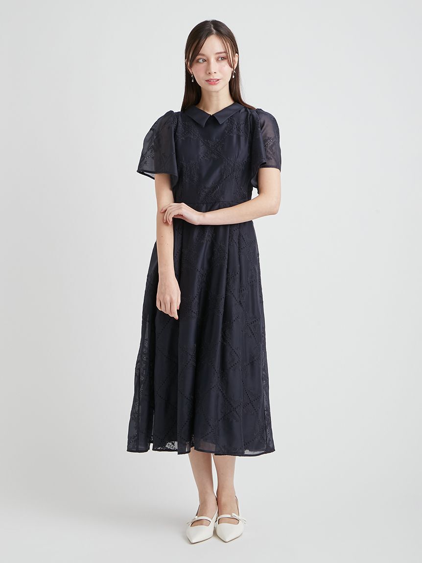 CELFORD「フラワーエンブロイダリーワンピース」|ワンピース|NVY
