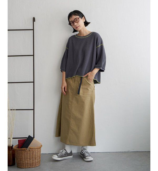 Lbc with Life「ツイルワークベルトフレアスカート」|スカート|