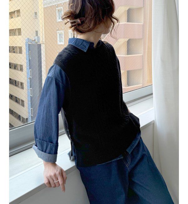 Lbc with Life「ウール混ケーブル2WAYベスト」|ニット・セーター|