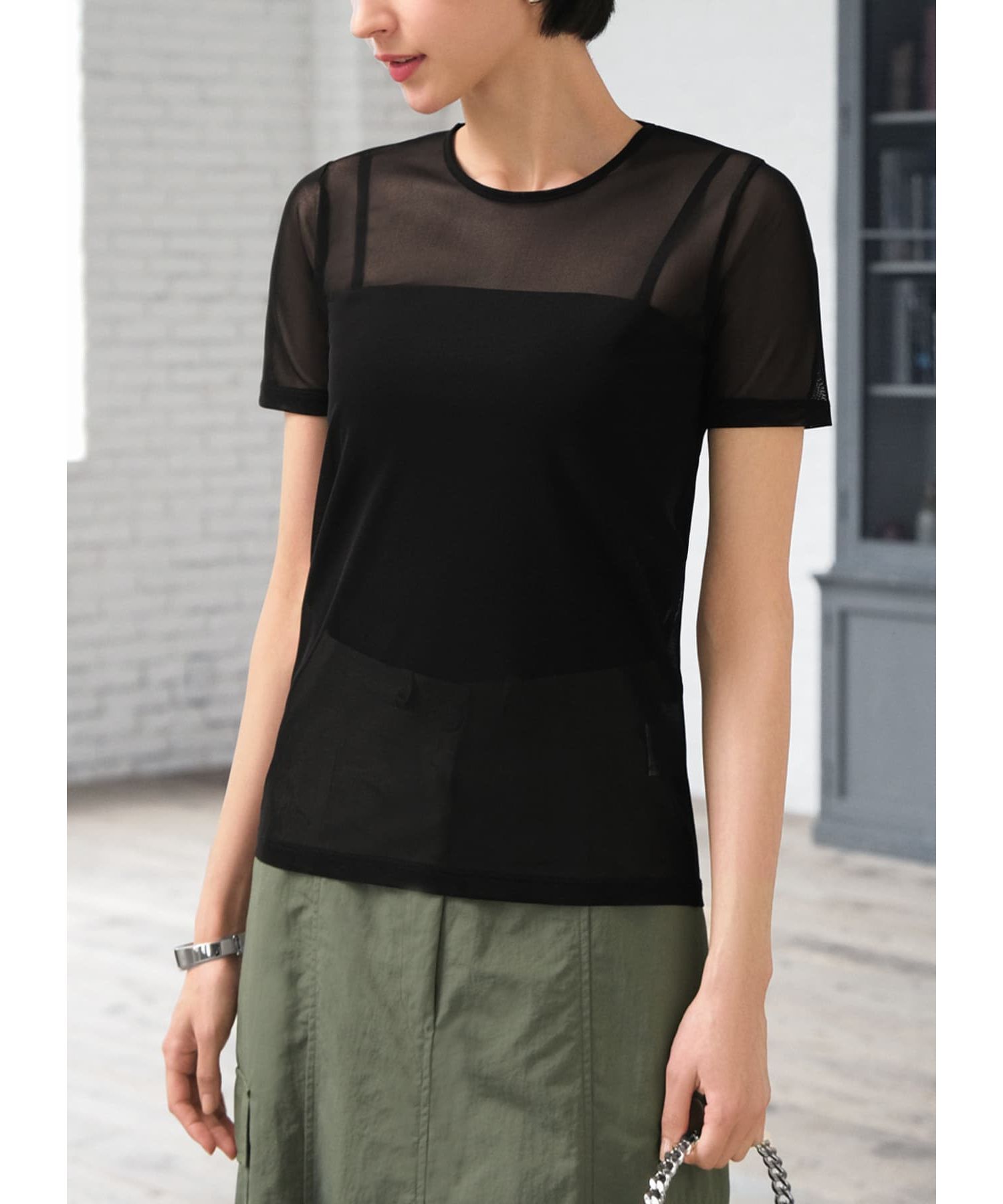 STYLE DELI「シアーインナー半袖トップス」|Tシャツ・カットソー|