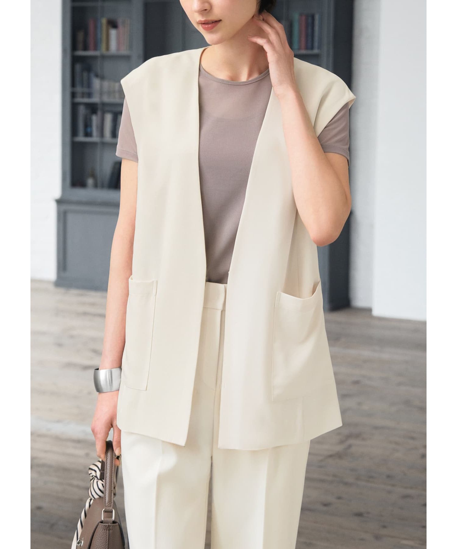 STYLE DELI「シアーインナー半袖トップス」|Tシャツ・カットソー|モカグレー