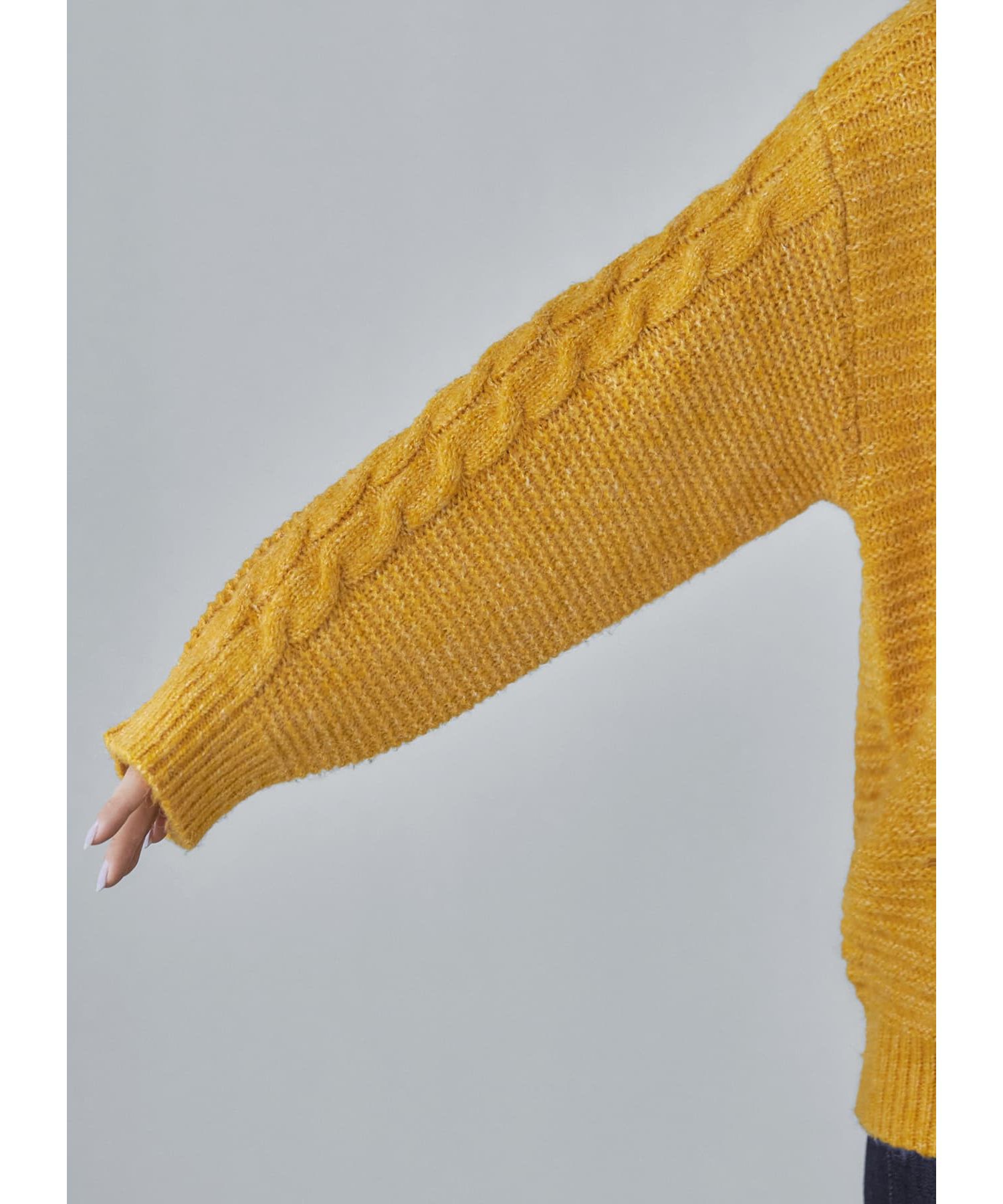 STYLE DELI「袖だけケーブル編みニットプルオーバー」|ニット・セーター|