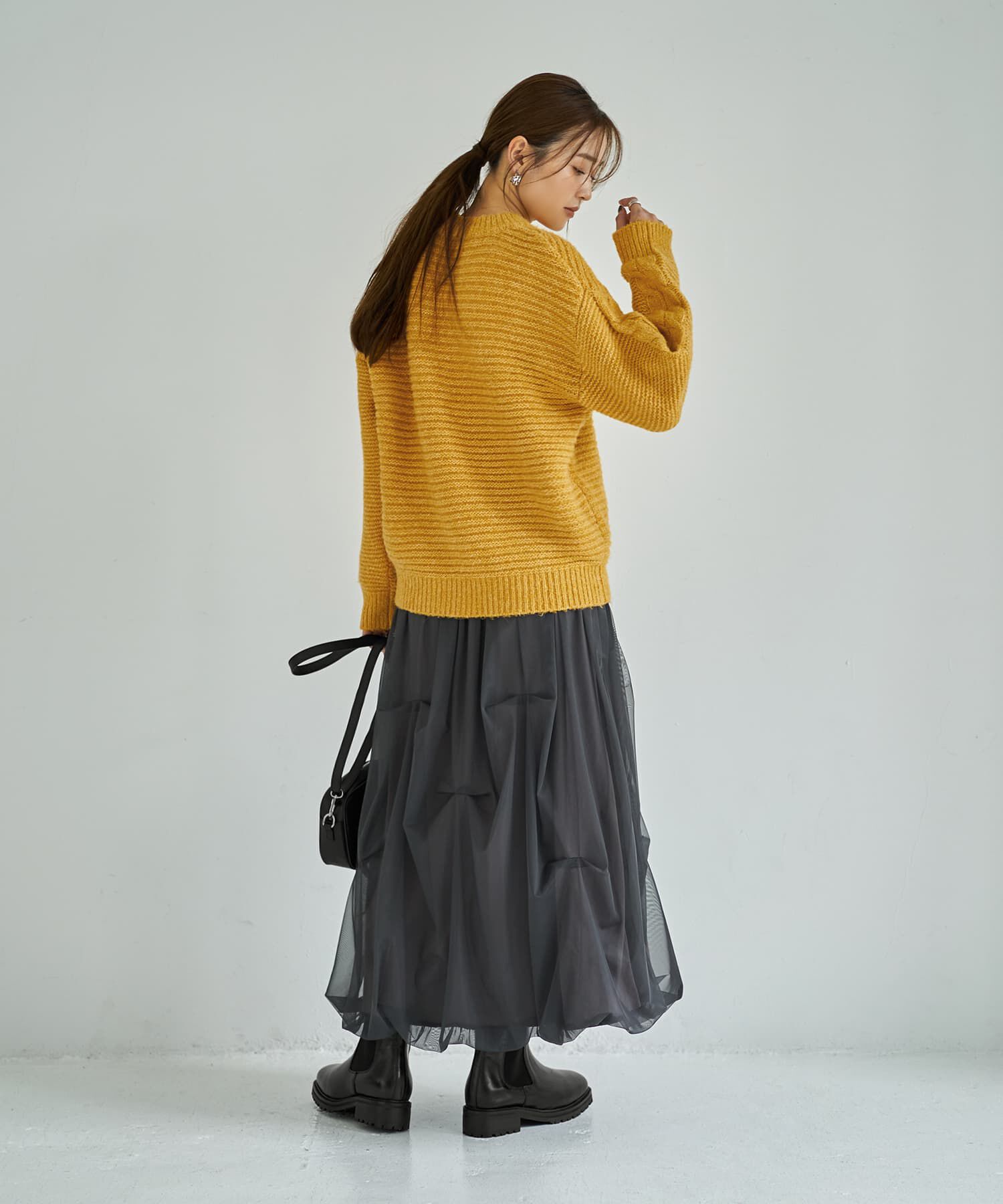 STYLE DELI「袖だけケーブル編みニットプルオーバー」|ニット・セーター|