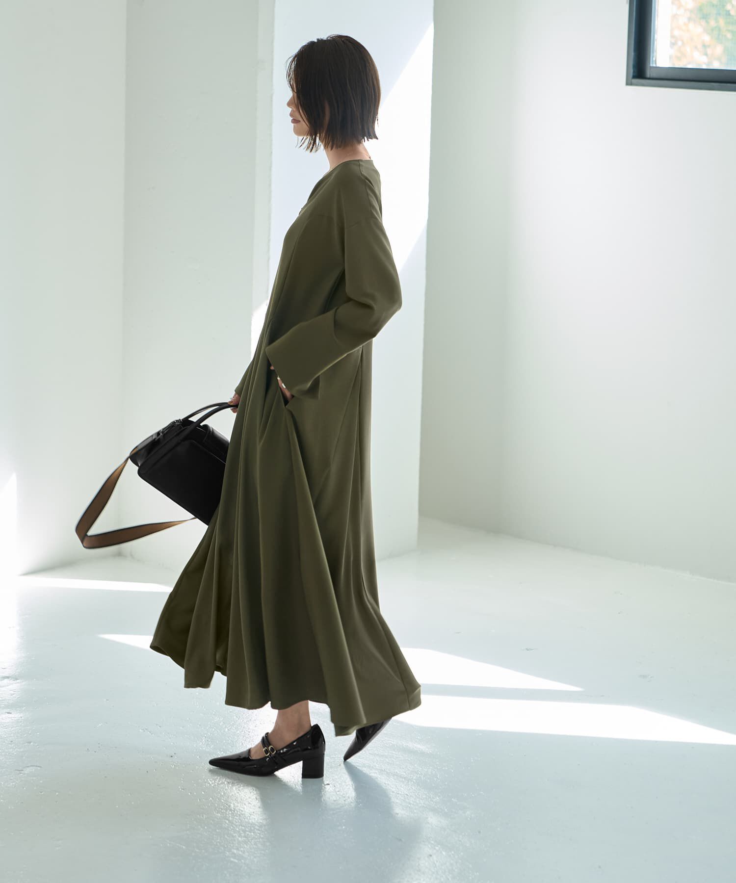 STYLE DELI「【LUXE】フロントファスナー微配色ワンピース」|ワンピース|