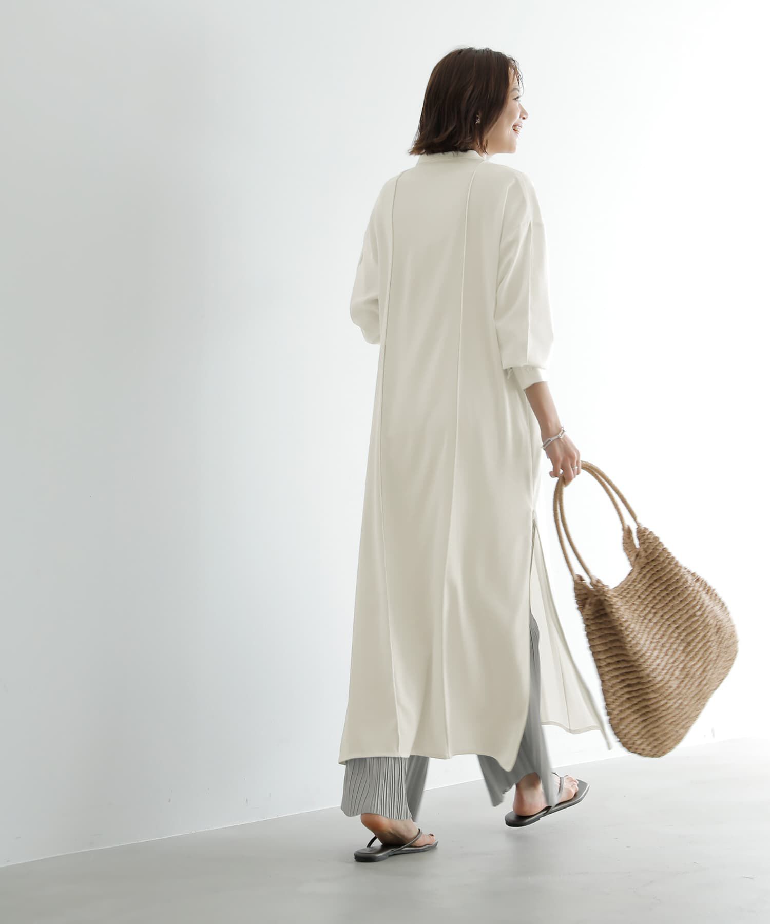 STYLE DELI「【LUXE】配色ステッチ両裾ファスナーワンピース」|ワンピース|