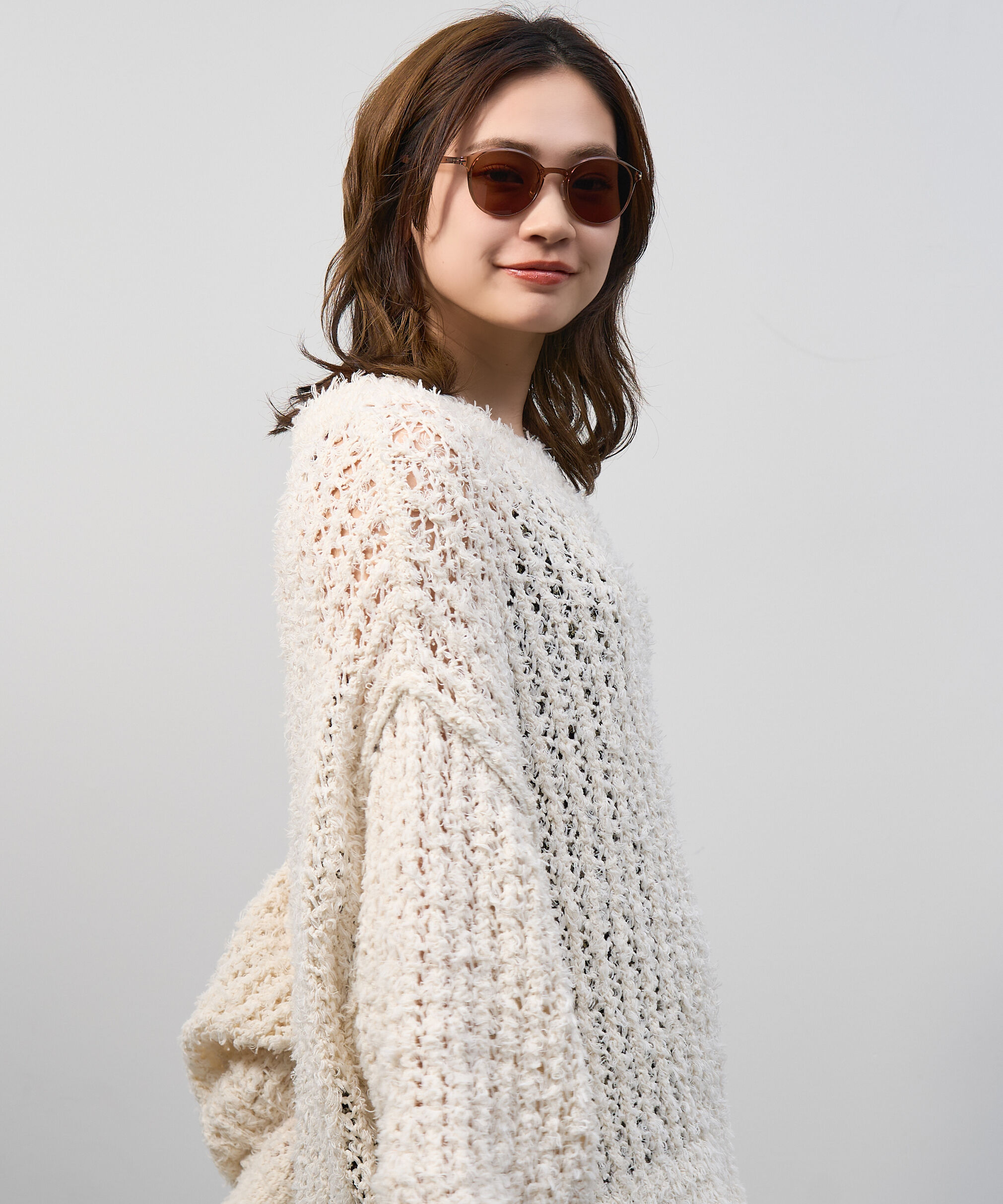  「Zoff | UNITED ARROWS ボストン型 サングラス クリアフレーム 軽量 UVカット ユナイテッドアローズ」|サングラス|