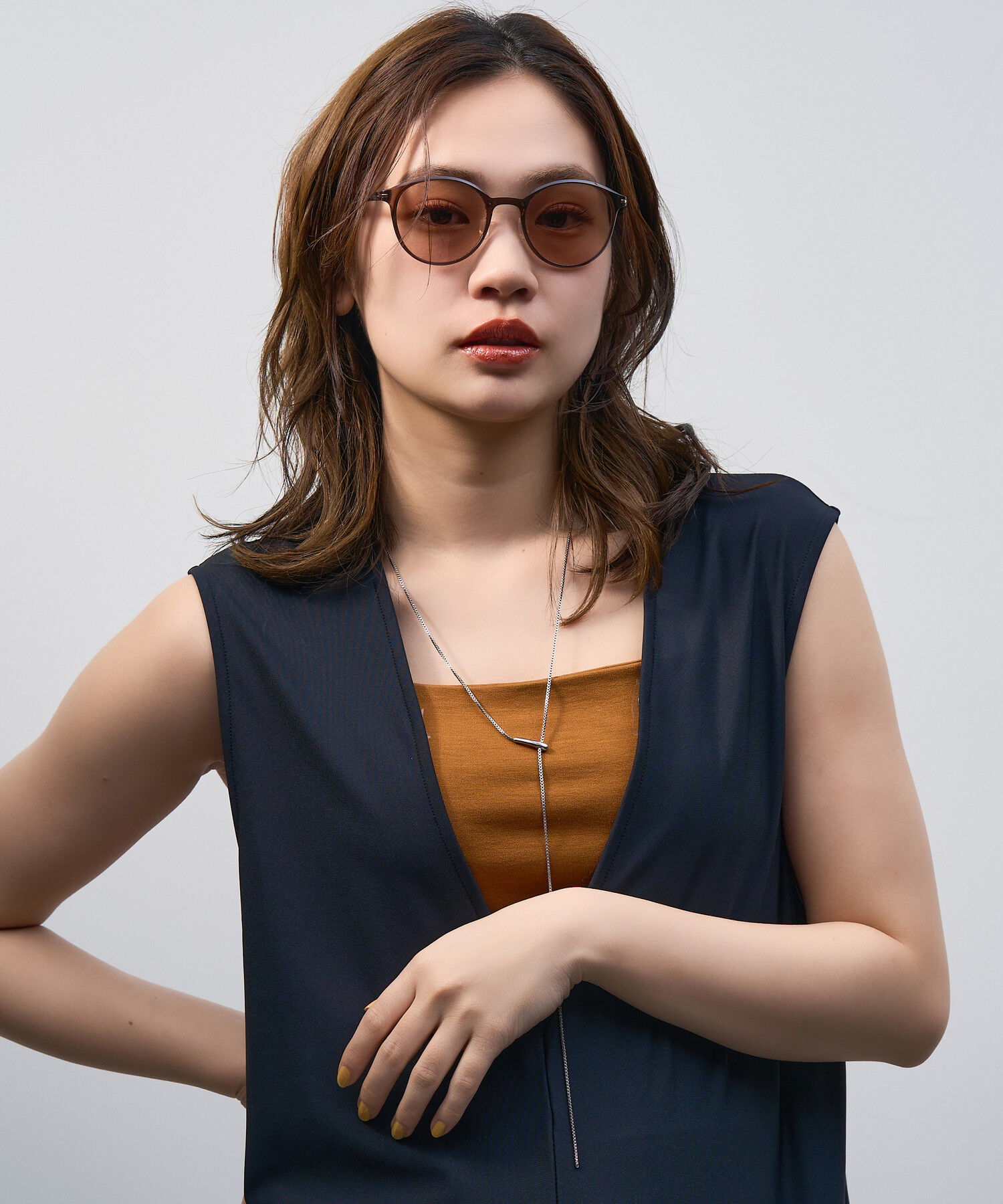  「Zoff | UNITED ARROWS ボストン型 サングラス クリアフレーム 軽量 UVカット ユナイテッドアローズ」|サングラス|