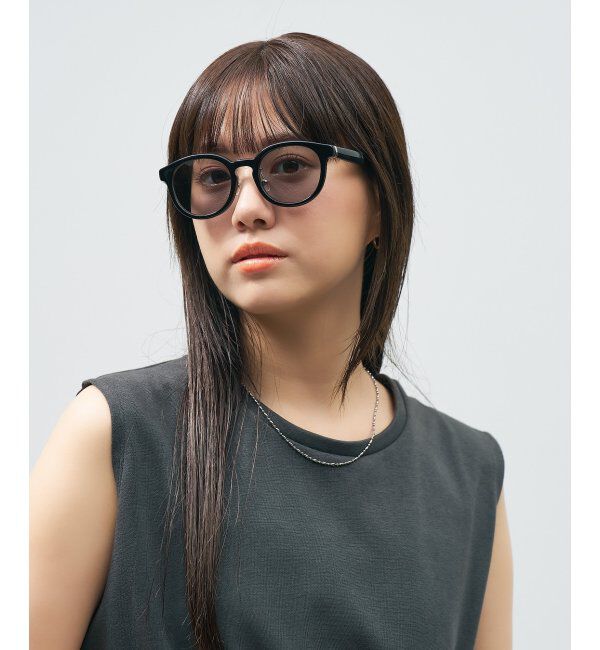  「Zoff｜UNITED ARROWS ボストン型｜サングラス ユナイテッドアローズ｜カラーレンズ｜黒縁 ｜UVカット」|サングラス|