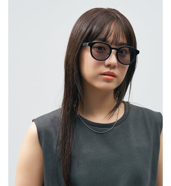  「Zoff｜UNITED ARROWS ボストン型｜サングラス ユナイテッドアローズ｜カラーレンズ｜黒縁 ｜UVカット」|サングラス|