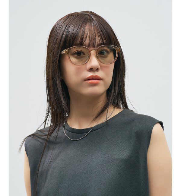  「Zoff｜UNITED ARROWS ボストン型｜サングラス ユナイテッドアローズ｜カラーレンズ｜黒縁 ｜UVカット」|サングラス|