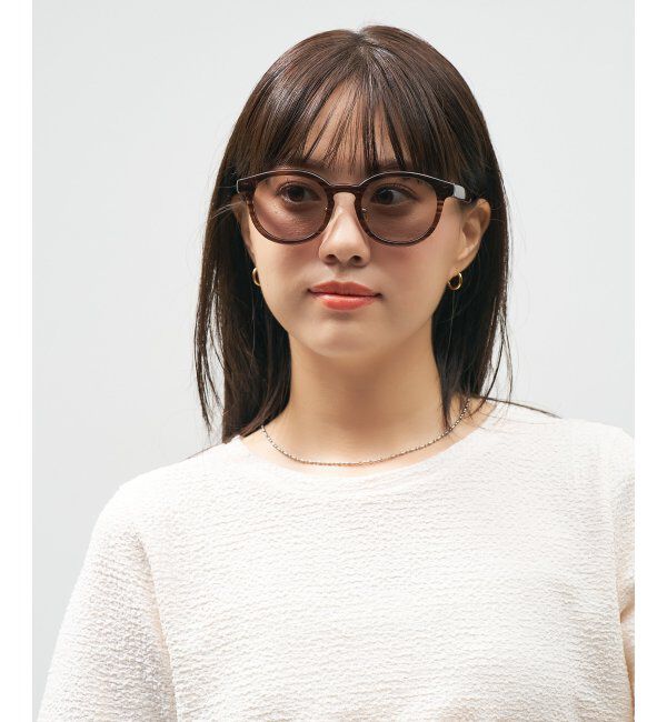  「Zoff｜UNITED ARROWS ボストン型｜サングラス ユナイテッドアローズ｜カラーレンズ｜黒縁 ｜UVカット」|サングラス|