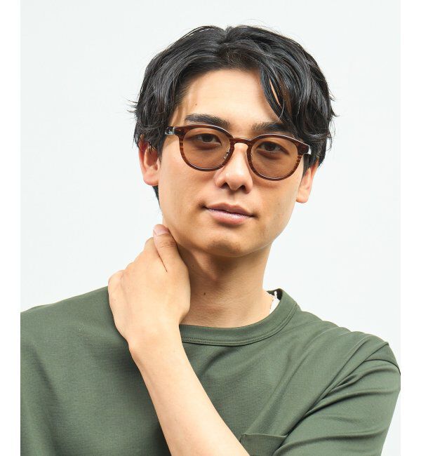  「Zoff｜UNITED ARROWS ボストン型｜サングラス ユナイテッドアローズ｜カラーレンズ｜黒縁 ｜UVカット」|サングラス|