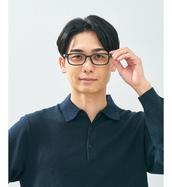  「Zoff｜UNITED ARROWS メガネ | [Stylish] 横長 伊達メガネ 度付き ユナイテッドアローズ   レンズ交換券付」|メガネ|