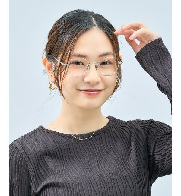  「Zoff｜UNITED ARROWS メガネ | [Stylish] チタン 伊達メガネ ユナイテッドアローズ   レンズ交換券付」|メガネ|シルバー