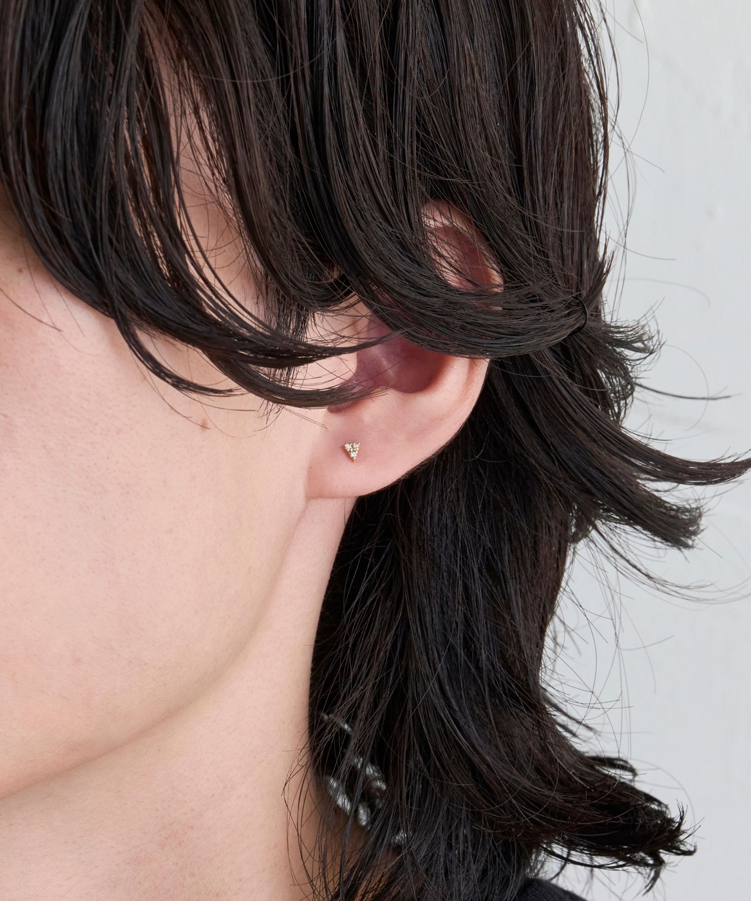JUPITER「【K10】トライアングルダイヤモンドピアス/片耳」|ピアス|